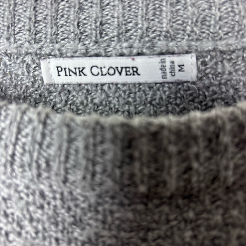 Pink Clover Light Gray Women's Crew Neck Sweater - Picture 2 of 8